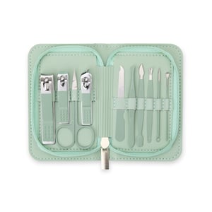 Kit Manicure 10 Peças em Estojo de Couro Sintético - Cuidados Completos - 18900