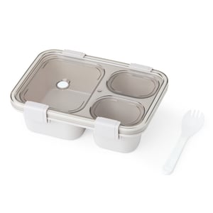 Marmita Hermética 800ml com Divisórias e Garfo - Praticidade para Refeições - 07028