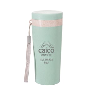 Copo 350ml em Fibra de Bambu com Alça - Brinde Ecológico e Reutilizável - 03006