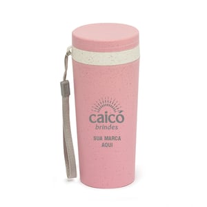Copo 350ml em Fibra de Bambu com Alça - Brinde Ecológico e Reutilizável - 03006