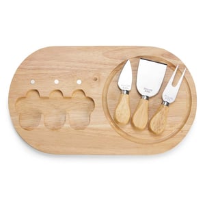 Kit Queijo 4 Peças com Tábua de Bambu Personalizada - Elegância para Seus Momentos - 03222