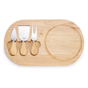 Kit Queijo 4 Peças com Tábua de Bambu Personalizada - Elegância para Seus Momentos - 03222