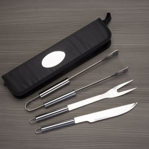 Kit Churrasco 3 Peças em Estojo de Nylon Personalizado - Praticidade e Estilo - 07446