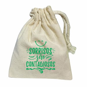Saquinho Personalizado em Algodão Cru com Logo 1 Cor – Sustentável e Elegante - 07052503