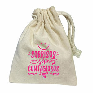 Saquinho Personalizado em Algodão Cru com Logo 1 Cor – Sustentável e Elegante - 07052503