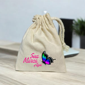 Saquinho Personalizado em Algodão Cru com Logo 1 Cor – Sustentável e Elegante - 07052503