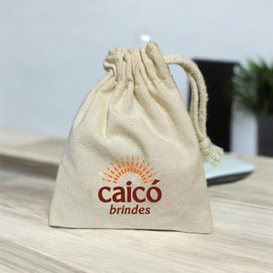 Saquinho Personalizado em Algodão Cru com Logo 1 Cor – Sustentável e Elegante - 07052503