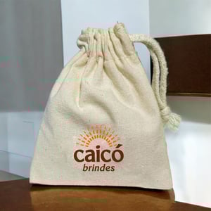 Saquinho de Algodão Cru Personalizado com Logo — Colorido 1 Lado — 10022601