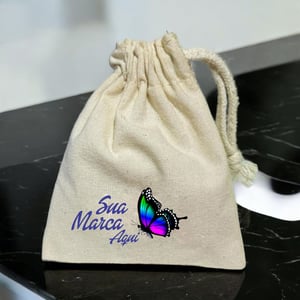 Saquinho de Algodão Cru Personalizado com Logo — Colorido 1 Lado — 10022601