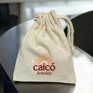 Saquinho de Algodão Cru Personalizado com Logo — Colorido 1 Lado — 10022601