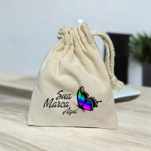 Saquinho de Algodão Cru Personalizado com Logo — Colorido 1 Lado — 10022601