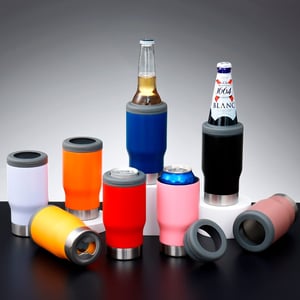 Copo Térmico 4 em 1 Inox 380ml com Abridor Embutido - Multiuso — 04014