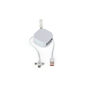 Cabo USB Retrátil 3 em 1 Personalizado Colorido — 18762