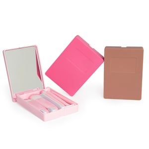 Kit Pincel 5 Peças com Estojo e Espelho — Brinde de Maquiagem — 18874