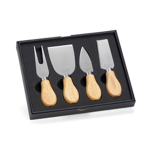 Kit Queijo 4 Peças com Estojo de Espuma | Brinde Gourmet Personalizado - 06222