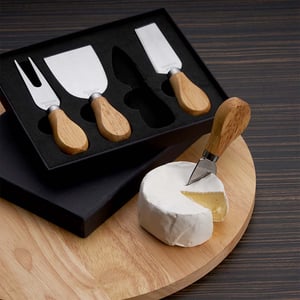 Kit Queijo 4 Peças com Estojo de Espuma | Brinde Gourmet Personalizado - 06222