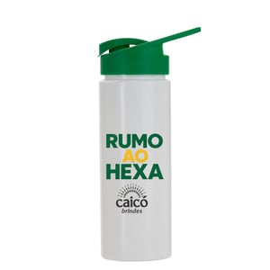 Squeeze Personalizada Frente 550 ml Branca com Tampa Colorida - Tema Copa do Mundo - 14375COPA