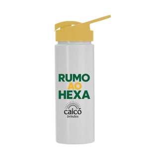 Squeeze Personalizada Frente 550 ml Branca com Tampa Colorida - Tema Copa do Mundo - 14375COPA