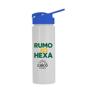 Squeeze Personalizada Frente 550 ml Branca com Tampa Colorida - Tema Copa do Mundo - 14375COPA