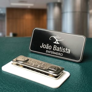 Boton Crachá Magnético Personalizado Luxo – Metal Escovado - Várias Cores - 20032601