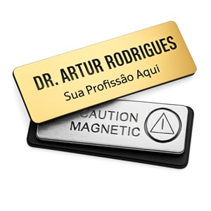 Boton Crachá Magnético Personalizado Luxo – Metal Escovado - Várias Cores - 20032601