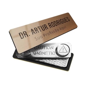 Boton Crachá Magnético Personalizado Luxo – Metal Escovado - Várias Cores - 20032601