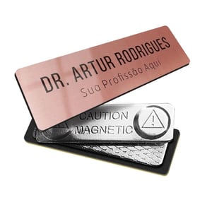 Boton Crachá Magnético Personalizado Luxo – Metal Escovado - Várias Cores - 20032601