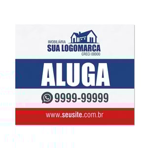 Placa de Sinalização 30X40cm em PS 1mm Resistente Sol e Chuva - ALUGA - 23032601