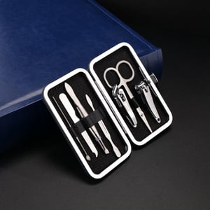 Kit Manicure 7 Peças com Estojo de Couro Sintético | Brinde Prático e Elegante - 01361B