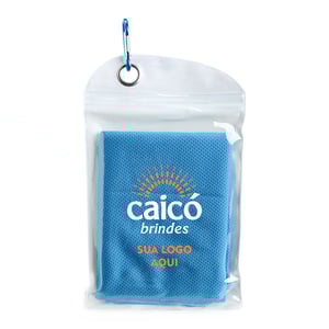 Toalha Esportiva Refrescante em Elastano com Embalagem de PVC e Mosquetão - 08226