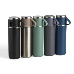 Garrafa Térmica Inox 450ml com Tampa Caneca e Base Antiderrapante - 18639