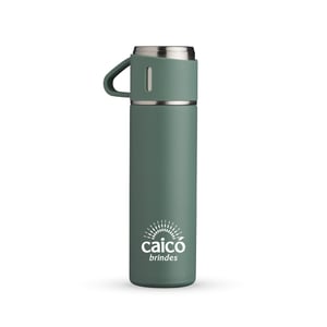 Garrafa Térmica Inox 450ml com Tampa Caneca e Base Antiderrapante - 18639