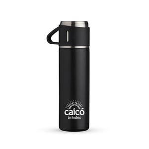 Garrafa Térmica Inox 450ml com Tampa Caneca e Base Antiderrapante - 18639