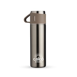 Garrafa Térmica Inox 450ml com Tampa Caneca e Base Antiderrapante - 18639