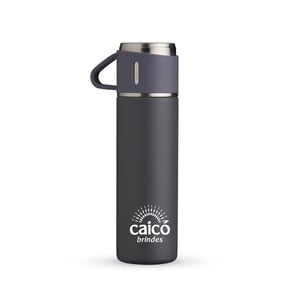 Garrafa Térmica Inox 450ml com Tampa Caneca e Base Antiderrapante - 18639