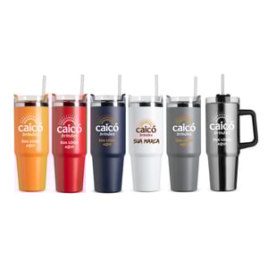 Caneca Térmica Inox 900ml com Canudo e Parede Dupla a Vácuo - 09195