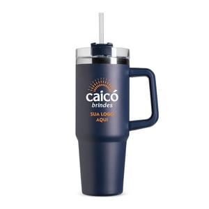 Caneca Térmica Inox 900ml com Canudo e Parede Dupla a Vácuo - 09195