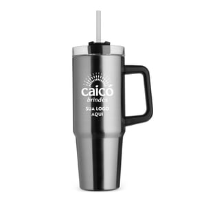 Caneca Térmica Inox 900ml com Canudo e Parede Dupla a Vácuo - 09195