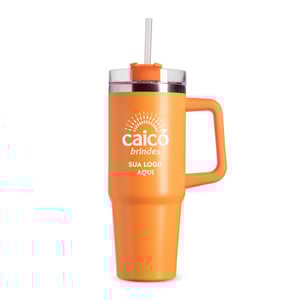 Caneca Térmica Inox 900ml com Canudo e Parede Dupla a Vácuo - 09195