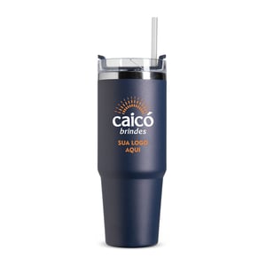 Caneca Térmica Inox 900ml com Canudo e Parede Dupla a Vácuo - 09195