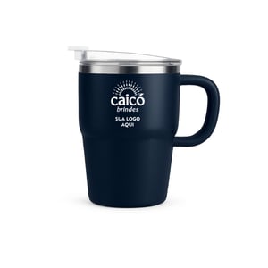 Caneca Térmica Hybrid Inox 550ml - Parede Dupla com Tampa e Canudo - 09227