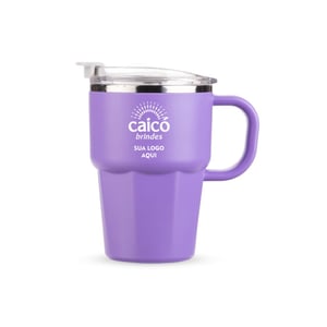 Caneca Térmica Hybrid Inox 550ml - Parede Dupla com Tampa e Canudo - 09227