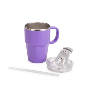 Caneca Térmica Hybrid Inox 550ml - Parede Dupla com Tampa e Canudo - 09227