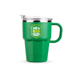 Caneca Térmica Hybrid Inox 550ml - Parede Dupla com Tampa e Canudo - 09227LF