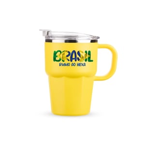 Caneca Térmica Hybrid Inox 550ml - Parede Dupla com Tampa e Canudo - 09227LF