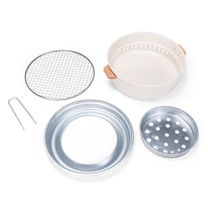 Churrasqueira Portátil Ultra Leve em Ferro com Alças de Madeira - 09232LF