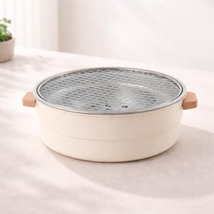 Churrasqueira Portátil Ultra Leve em Ferro com Alças de Madeira - 09232LF