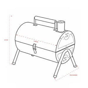 Churrasqueira Portátil Cilíndrica em Ferro – Praticidade em Qualquer Lugar - 09238LF