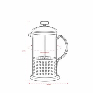 Cafeteira Prensa Francesa 600ml em Vidro e Aço Inox Premium - 19087