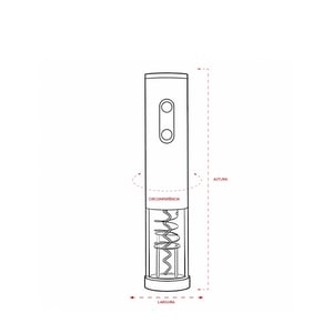 Saca-Rolhas Elétrico Recarregável com LED e Cabo USB-C - 09282LF